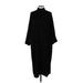 Saturday Sunday Casual Dress - Midi Mock 3/4 sleeves: Black Solid Dresses - Women's Size Medium