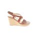 Me Too Wedges: Tan Print Shoes - Women's Size 11 - Open Toe