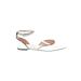 J.Crew Flats: White Print Shoes - Women's Size 10 - Open Toe