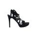 Guess Heels: Black Print Shoes - Women's Size 8 1/2 - Open Toe