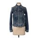 Adriano Goldschmied Denim Jacket: Short Blue Print Jackets & Outerwear - Women's Size Small