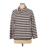 Croft & Barrow Turtleneck Sweater: Black Stripes Tops - Women's Size X-Large