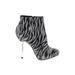 Qupid Ankle Boots: Gray Zebra Print Shoes - Women's Size 7 - Almond Toe