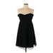 J.Crew Cocktail Dress - Mini Strapless Sleeveless: Black Print Dresses - Women's Size 10 Petite