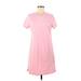 Old Navy Casual Dress - Shift Crew Neck Short sleeves: Pink Solid Dresses - Women's Size Medium