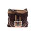 B Makowsky Leather Crossbody Bag: Brown Solid Bags