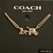 Coach Jewelry | Coach Authentic Horse And Carriage Double Chain Necklace Nwt 16"-18" | Color: Gold | Size: Os