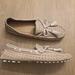 Coach Shoes | Coach Nadia Beige Preforated Nubuck Leather Tassel Moccasin Driving Loafers | Color: Cream | Size: 8.5