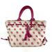 Dooney & Bourke Bags | Dooney & Burque White & Hot Pink Logo Monogram Print Leather Handle Bag Y2k Vtg | Color: Pink/White | Size: Os