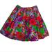 Lularoe Skirts | Lularoe Floral Tropical Pleated A-Line Skirt Large Coral Yellow Purple Boho | Color: Purple/Yellow | Size: L