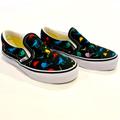 Vans Shoes | New Vans Slip-Ons Sneakers Boys 13 Girls Dinosaurs Skate Shoes Canvas Summer | Color: Black/White | Size: 13b