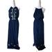 Anthropologie Dresses | Market & Spruce Navy Blue Cotton Gauze Embroidered Boho Maxi Dress Size S | Color: Blue | Size: S