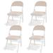 VECELO 4-Pack Folding Chairs with Soft PU Padded Cushion Seats for Home Office (Pack of 4)