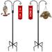 Double Shepherds Hooks for Outdoor, 2-Pack Heavy Duty Garden Pole for Hanging Bird Feeder, Plant Baskets, Solar Light Lanterns