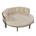 Patio Furniture Set, 4 Piece Round Outdoor Conversation Set All Weather Metal Sectional Sofa with Cushions
