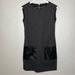 J. Crew Dresses | J. Crew Charcoal Wool Blend Shift Dress Faux Leather Pockets Size 0 | Color: Black/Gray | Size: 0