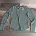 American Eagle Outfitters Tops | American Eagle Henley Striped Long Sleeve Top Green Size Large Nwt | Color: Green/White | Size: L