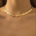 Anthropologie Jewelry | 14k Gold Filled Braided Chain Choker Necklace | Color: Gold | Size: Os