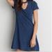 American Eagle Outfitters Dresses | American Eagle Soft & Sexy Choker V-Neck S/S Knit Mini | Color: Blue | Size: L