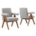 Modway Lyra Fabric Arm Chair Dining Chair Wood/Upholstered in Gray | 35 H x 23 W x 26.5 D in | Wayfair EEI-6506-LGR