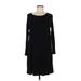 Go Couture Casual Dress - Sweater Dress: Black Solid Dresses - Women's Size Medium