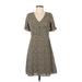 Dress Forum Casual Dress - Wrap: Brown Print Dresses - New - Women's Size Small