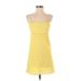 Pull&Bear Casual Dress - Mini Square Sleeveless: Yellow Print Dresses - Women's Size 26