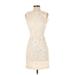 Zara Basic Casual Dress - Sheath: Ivory Brocade Dresses - Women's Size X-Small