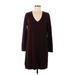 Ann Taylor LOFT Casual Dress - Sweater Dress: Brown Dresses - Women's Size Medium