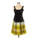 Calvin Klein Casual Dress - A-Line Scoop Neck Sleeveless: Yellow Tie-dye Dresses - Women's Size 4