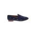 Banana Republic Flats: Slip-on Chunky Heel Casual Blue Shoes - Women's Size 6 1/2 - Almond Toe