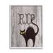 Stupell Industries RIP Halloween Cat by Lil' Rue - Floater Frame Print on Wood in Black/Brown | 14 H x 11 W x 1.5 D in | Wayfair az-664_wfr_11x14