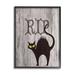 Stupell Industries RIP Halloween Cat by Lil' Rue - Floater Frame Print on Wood in Black/Brown | 20 H x 16 W x 1.5 D in | Wayfair az-664_fr_16x20