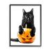 Stupell Industries Black Cat & Jack-o-Lantern by Annalisa Latella Wood in Brown | 14 H x 11 W x 1.5 D in | Wayfair az-647_fr_11x14