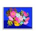 Stupell Industries Az-488-Framed Vivid Pink & Blue Bouquet Wood in Blue/Brown | 16 H x 20 W x 1.5 D in | Wayfair az-488_gff_16x20