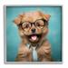 Stupell Industries Dog Portrait Framed On Wood by Roozbeh Print Wood in Brown | 12 H x 12 W x 1.5 D in | Wayfair az-724_gff_12x12
