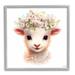 Stupell Industries Soft Floral Lamb Framed On Wood by Roozbeh Print Wood in Brown | 12 H x 12 W x 1.5 D in | Wayfair az-727_gff_12x12