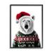 Stupell Industries Az-634-Framed Bear In Holiday Sweater On Wood Print Wood in Brown/Green | 30 H x 24 W x 1.5 D in | Wayfair az-634_fr_24x30