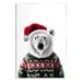 Stupell Industries Az-634-Framed Bear In Holiday Sweater On Wood Print Wood in Brown/Green | 19 H x 13 W x 0.5 D in | Wayfair az-634_wd_13x19