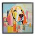 Stupell Industries Az-108-Framed Abstract Dog Portrait Canvas in Orange/Yellow | 24 H x 24 W x 1.5 D in | Wayfair az-108_fr_24x24