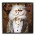 Stupell Industries Fancy Cat Portrait by Roozbeh Wood in Brown | 12 H x 12 W x 1.5 D in | Wayfair az-122_fr_12x12