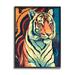 Stupell Industries Az-068-Framed Wild Tiger Painting On Canvas by Ziwei Li Print Canvas in Orange | 30 H x 24 W x 1.5 D in | Wayfair
