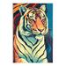 Stupell Industries Az-068-Framed Wild Tiger Painting On Canvas by Ziwei Li Print Canvas in Orange | 19 H x 13 W x 0.5 D in | Wayfair