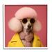 Stupell Industries Az-147-Framed Chic Poodle Fashion by Roozbeh Canvas in Yellow | 24 H x 24 W x 1.5 D in | Wayfair az-147_wfr_24x24