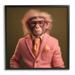 Stupell Industries Az-149-Framed Stylish Monkey Portrait Framed On Wood Print Wood in Brown/Green | 24 H x 24 W x 1.5 D in | Wayfair