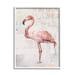 Stupell Industries Az-029-Framed Flamingo Collage Portrait Framed On Wood Print Wood in Brown/Pink | 30 H x 24 W x 1.5 D in | Wayfair