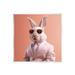 Stupell Industries Az-145-Framed Rabbit Wearing Suit by Roozbeh Canvas in Pink | 0.5 D in | Wayfair az-145_wd_12x12