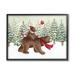 Stupell Industries Ba-807-Framed Bears In Snowy Scene Framed On Wood by Emma Leach Print Wood in Brown | 16 H x 20 W x 1.5 D in | Wayfair