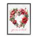 Stupell Industries Ba-831-Framed Valentine's Heart Shaped Wreath Framed On by Lettered & Lined Print in Brown/Red | 30 H x 24 W x 1.5 D in | Wayfair