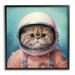 Stupell Industries Az-132-Framed Astronaut Cat In Space by Roozbeh Canvas in Blue | 17 H x 17 W x 1.5 D in | Wayfair az-132_fr_17x17
